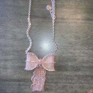 Betsy’s Johnson mesh bow necklace